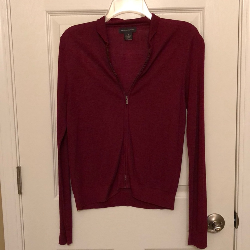Zip front cardigan from Banana Republic.